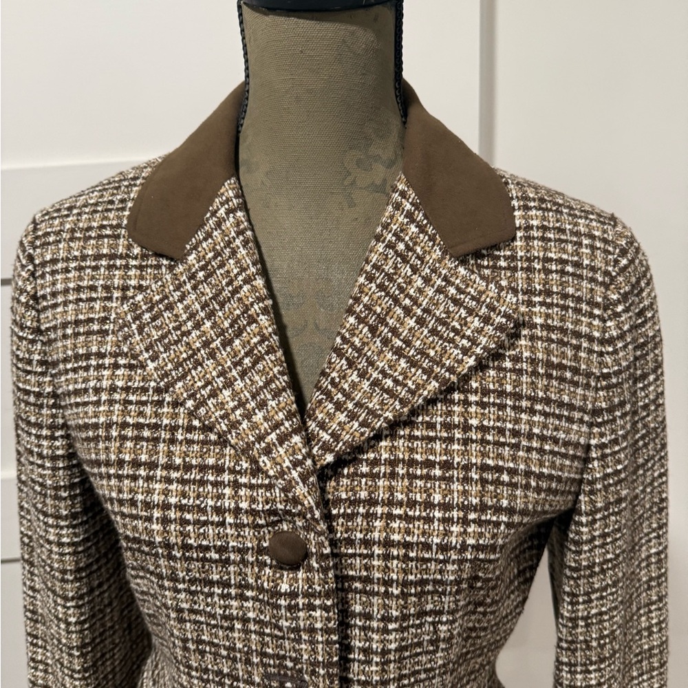 Larry Levine Brown Houndstooth Blazer - Picture 4 of 7